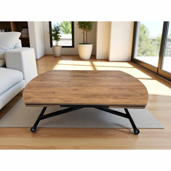 Hanah Home Yan Yari Oval Mesa de Comedor Extensible - Nogal y Negro Hanah Home Yan Yari Oval Mesa de Comedor Extensible - Nogal y Negro